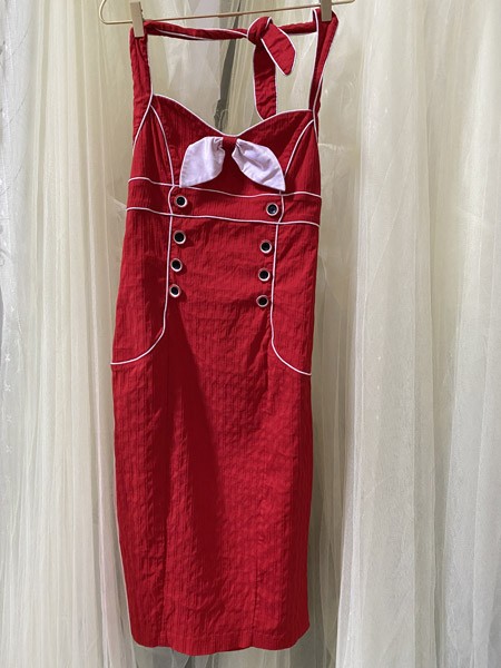 Red Dress Vintage Tie